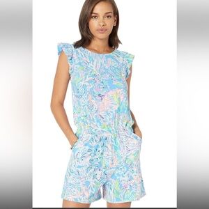 Lilly Pulitzer Patsi All Together Now Tropical Multi Romper
